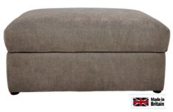 Heart of House Eton Fabric Storage Footstool - Light Grey